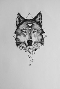 tatuagem de lobo contorno